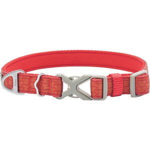 Frisco Outdoor Comfort Print Nylon Padded Dog Collar, Mars Red, XS: Neck: 8-12-in, W: 5/8th -in