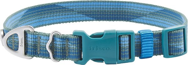Frisco Outdoor Woven Jacquard Nylon Dog Collar, River Blue, Extra Small, Neck: 8-12-in, Width: 5/8th -in slide 1 of 6