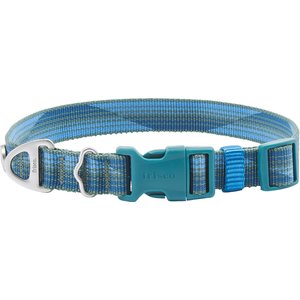 Frisco Outdoor Woven Jacquard Nylon Dog Collar, River Blue, XS: Neck: 8-12-in, W: 5/8th -in