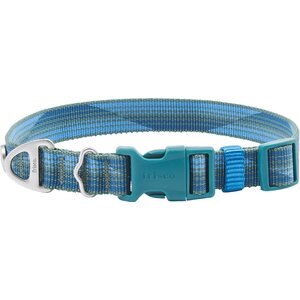 Frisco Outdoor Woven Jacquard Nylon Dog Collar, River Blue, Small - Neck: 10-14-in, Width: 5/8-in