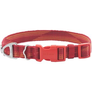 Frisco Outdoor Woven Jacquard Nylon Dog Collar, Flamepoint Orange, Small - Neck: 10-14-in, Width: 5/8-in