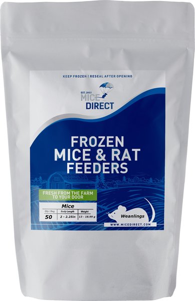 MiceDirect Frozen Feeders Snake Food, Mice, Weanlings, 50 count slide 1 of 2
