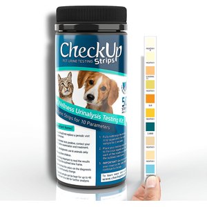 Checkup Pet Wellness Urinalysis Testing Kit Urine Testing for Dogs & Cats, 50 strips