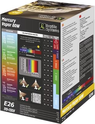 Show full view: Reptile Systems Mercury Vapor D3 Pro Reptile Basking Lamp, 80-watt slide 2 of 10
