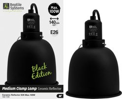 Reptile Systems Ceramic Reptile Clamp Lamp, Black, 100W