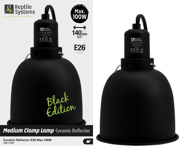 Reptile Systems Ceramic Reptile Clamp Lamp, Black, 100W slide 1 of 3