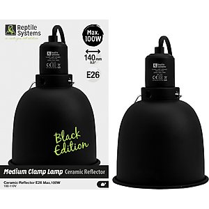 Reptile Systems Ceramic Reptile Clamp Lamp, Black, 100W