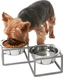 Frisco Diamond Dog & Cat Double Bowl Diner, Small: 2 cup
