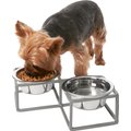 Frisco Diamond Dog & Cat Double Bowl Diner, 2 Cup
