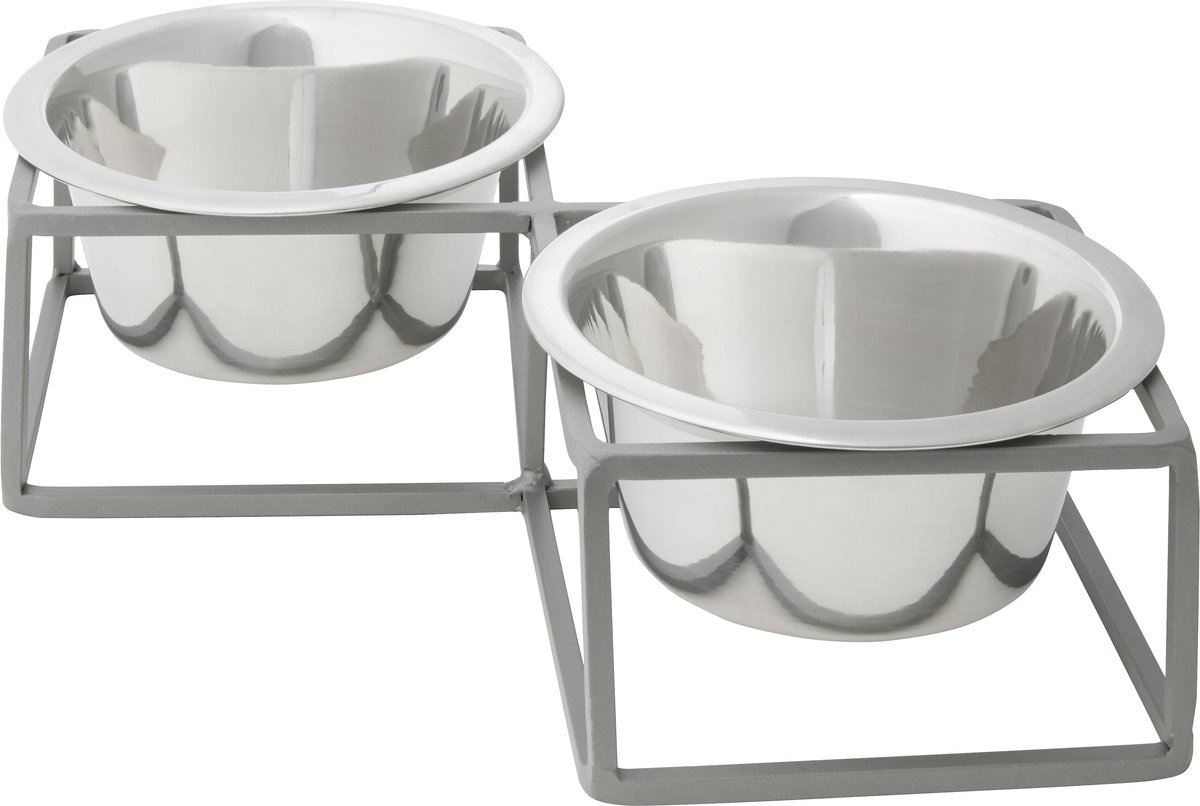 Frisco Diamond Dog & Cat Double Bowl Diner