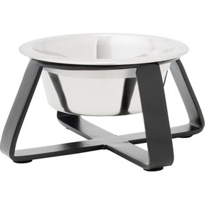 WeatherTech Double High Pet Feeding System w/Plastic Dog/Cat Bowls - 4  High Stand Light Grey (PDHC1604LGLG)