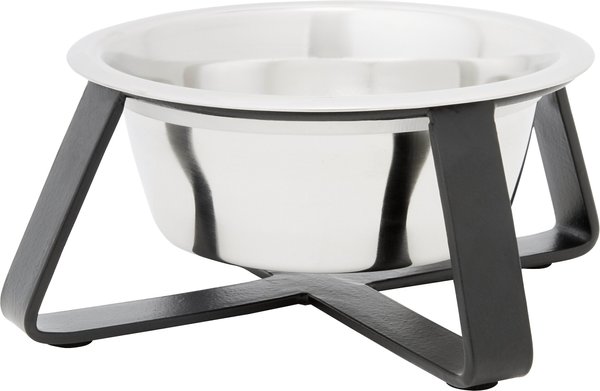 Frisco Black Iron Holder Non-skid Stainless Steel Dog & Cat Bowl, 4-Cup slide 1 of 8
