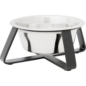Frisco Black Iron Holder Non-skid Stainless Steel Dog & Cat Bowl, 4-Cup
