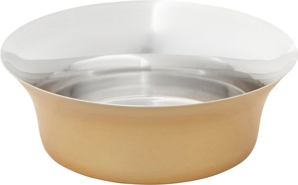 Frisco Modern Flare Non-Skid Stainless Steel Dog & Cat Bowl, Brushed Gold, 7.5-Cup slide 1 of 8