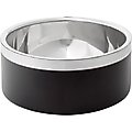 Frisco Two-Toned Double Wall Insulated Dog & Cat Bowl, Black, 6 cup, 1 count
