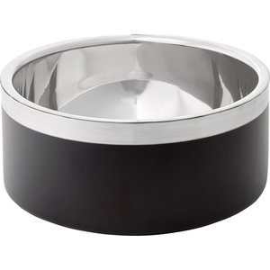 Frisco Two-Toned Double Wall Insulated Dog & Cat Bowl, Black, 6 cup, 1 count