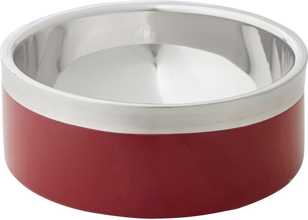 Frisco Two-Toned Double Wall Insulated Dog & Cat Bowl, Maroon, 4 cup, 1 count slide 1 of 9