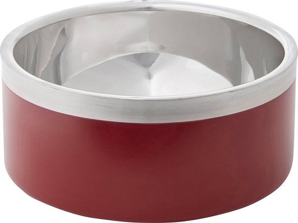 Frisco Two-Toned Double Wall Insulated Dog & Cat Bowl, Maroon, 6 cup, 1 count slide 1 of 8