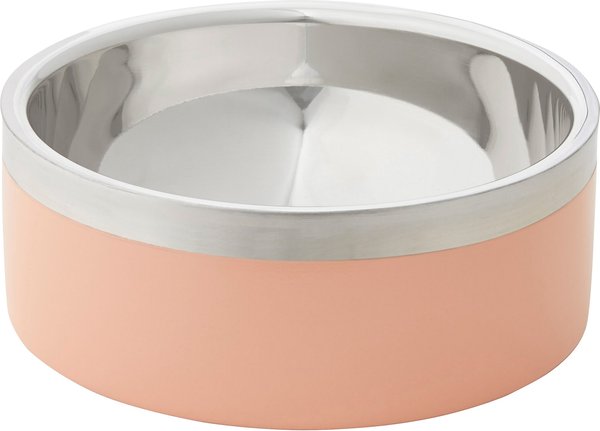 Frisco Two-Toned Double Wall Insulated Dog & Cat Bowl, Peach, 4 Cup, 1 count slide 1 of 9