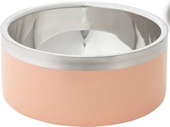 Frisco Two-Toned Double Wall Insulated Dog & Cat Bowl, Peach, 6 cup, 1 count