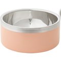 Frisco Two-Toned Insulated Non-Skid Stainless Steel Dog & Cat Bowl, Peach, 6-Cup