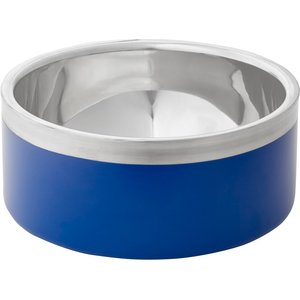 Frisco Insulated Two-Toned Non-Skid Stainless Steel Dog & Cat Bowl, Blue, 6 Cup