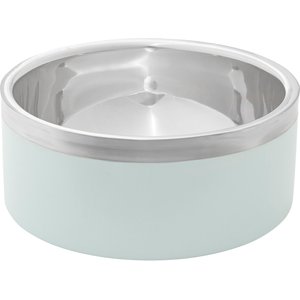 Frisco Insulated Two-Toned Non-Skid Stainless Steel Dog & Cat Bowl, Mint, 6 Cup