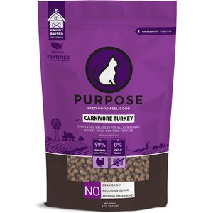 Purpose Carnivore Turkey Freeze-Dried Grain-Free Raw Cat Food, 9-oz bag