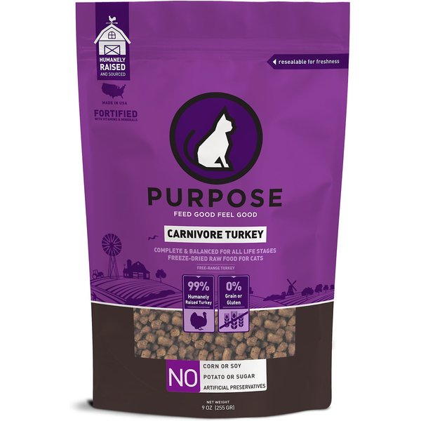 PURPOSE Carnivore Chicken FreezeDried Cat Food, 9oz bag
