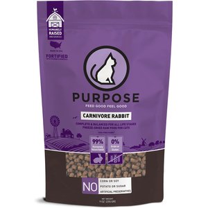 Purpose Carnivore Rabbit Freeze-Dried Grain-Free Raw Cat Food, 9-oz bag