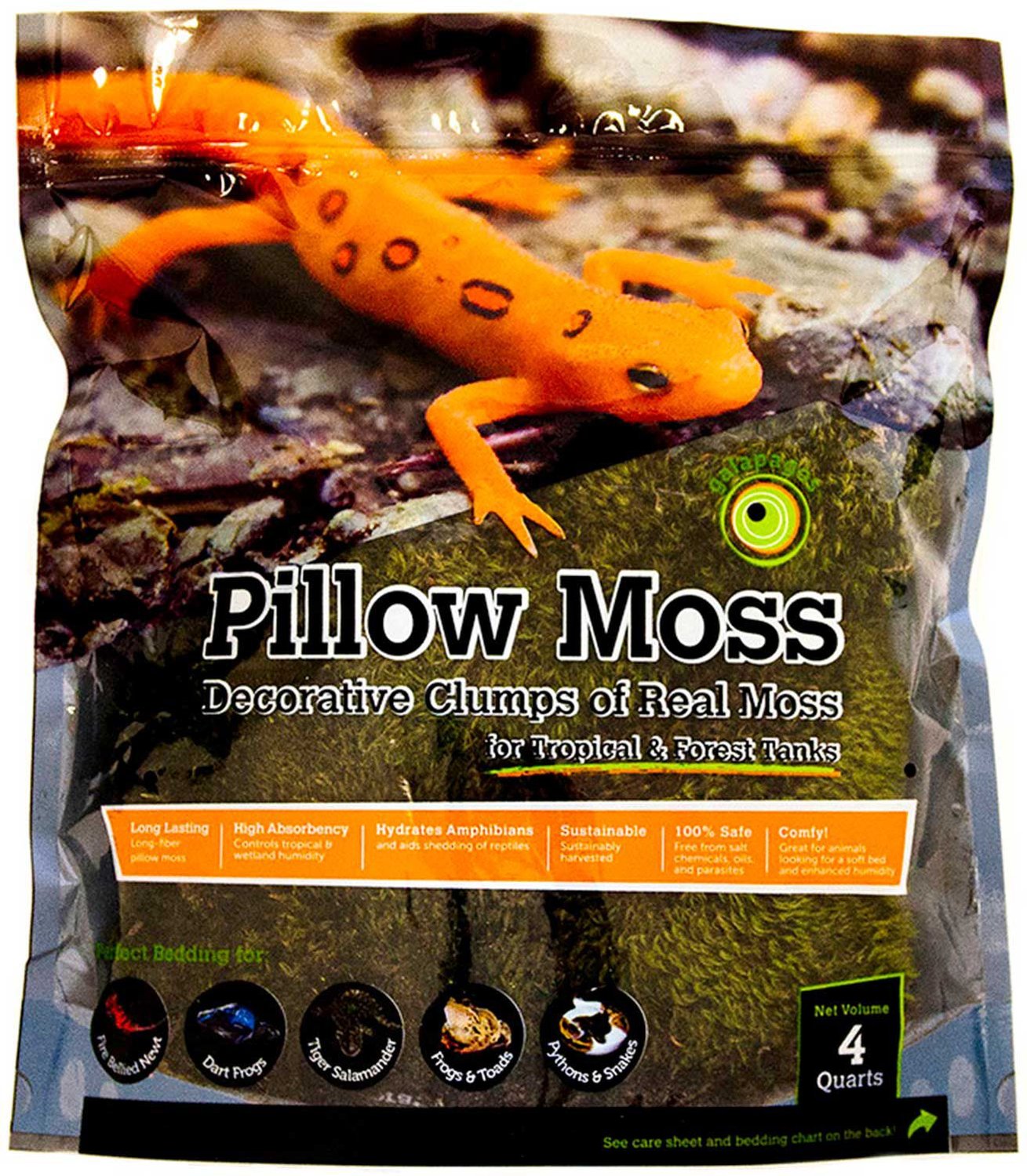 Galapagos Pillow Moss Reptile & Amphibian Terrarium Moss, Fresh Green