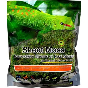 Galapagos Sheet Moss Reptile & Amphibian Terrarium Moss, Fresh Green, 8-qt bag