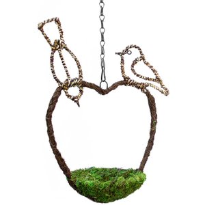 Galapagos Woven Bird Feeder, Sparrow, Fresh Green, 7-in