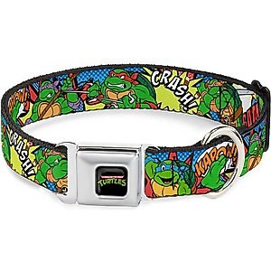 Buckle-Down Classic Teenage Mutant Ninja Turtles Polyester Dog Collar, Medium: 11 to 17-in neck, 1-in wide