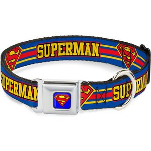 Buckle-Down Superman Polyester Dog Collar, Large: 15 to 26-in neck, 1-in wide