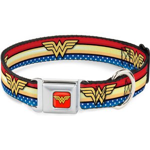 Buckle-Down Wonder Woman Polyester Dog Collar, Medium: 11 to 17-in neck, 1-in wide