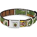 Buckle-Down Star Wars Boba Fett Helmet Polyester Dog Collar, Medium: 11 to 17-in neck, 1-in wide
