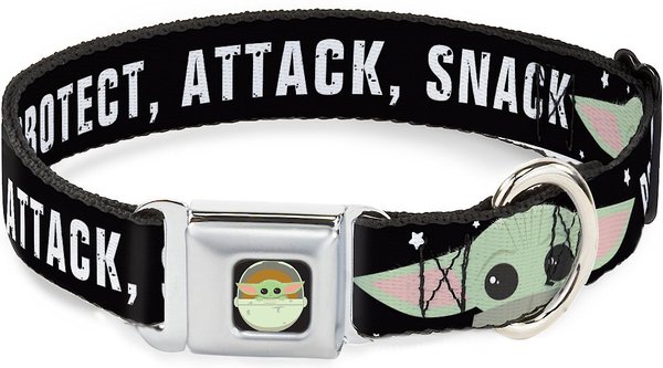 Buckle-Down Star Wars Baby Yoda the Child Chibi Face Protect Attack Polyester Dog Collar, Medium: 11 to 17-in neck, 1-in wide slide 1 of 9