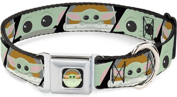 Buckle-Down Star Wars Baby Yoda the Child Chibi Pod Face Blocks Polyester Dog Collar, Medium: 11 to 17-in neck, 1-in wide slide 1 of 9