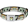 Buckle-Down Star Wars Baby Yoda the Child Chibi Pod Face Blocks Polyester Dog Collar, Medium: 11 to 17-in neck, 1-in wide