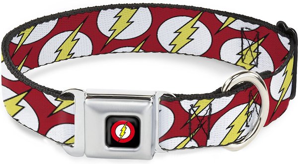 Buckle-Down FLA-Flash Logo Polyester Dog Collar, Medium Wide: 16 to 23-in neck, 1.5-in wide slide 1 of 9