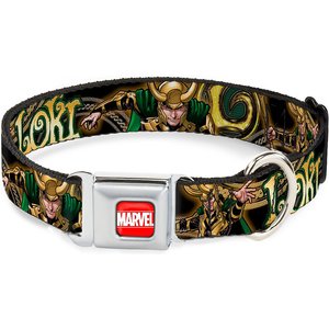 Buckle-Down Marvel Universe Polyester Dog Collar, Medium: 11 to 17-in neck, 1-in wide