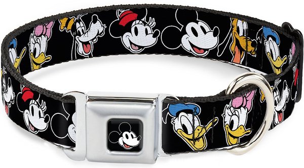 Buckle-Down Mickey Mouse Smiling Face Polyester Dog Collar, Small: 9 to 15-in neck, 1-in wide slide 1 of 9