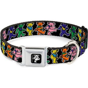 Buckle-Down Dancing Bear Polyester Dog Collar, Small Wide: 13 to 18-in neck, 1.5-in wide