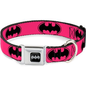 Buckle-Down Batman Bat Signal Polyester Dog Collar, Small: 9 to 15-in neck, 1-in wide