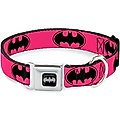 Buckle-Down Batman Bat Signal Polyester Dog Collar, Medium: 11 to 17-in neck, 1-in wide