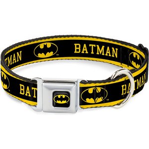 Buckle-Down Batman Logo Polyester Dog Collar, Small: 9 to 15-in neck, 1-in wide