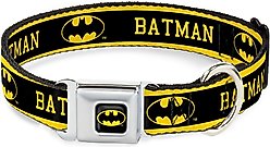 Buckle-Down Batman Logo Polyester Dog Collar, Medium: 11 to 17-in neck, 1-in wide