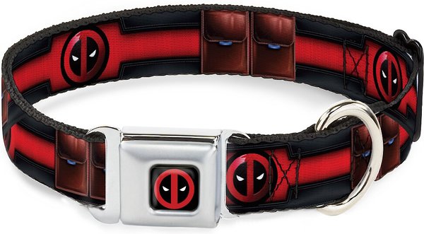 Buckle-Down Marvel Deadpool Polyester Dog Collar, Small: 9 to 15-in neck, 1-in wide slide 1 of 9