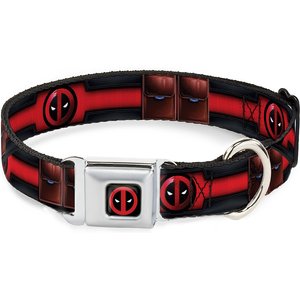 Buckle-Down Marvel Deadpool Polyester Dog Collar, Large Wide: 18 to 32-in neck, 1.5-in wide